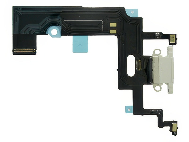 Flat cable + Connettore Ricarica + Microfono Bianco senza logo per Apple iPhone Xr