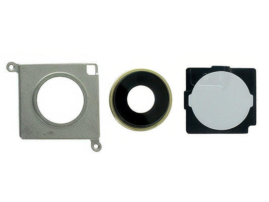 Cover Camera + Vetrino + Adesivo + Frame Oro per Apple iPhone Xr