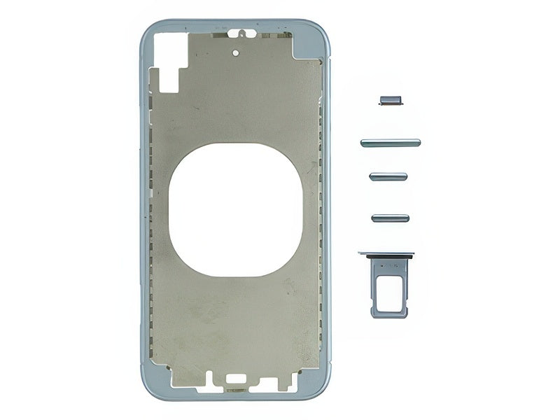 Frame in metallo +Tasti Laterali + Sportellino Sim senza logo Blu per Apple iPhone Xr