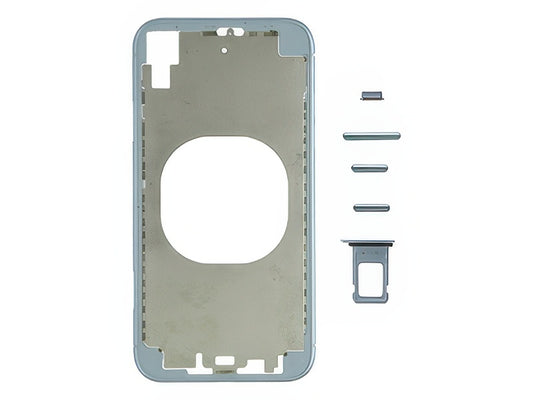 Frame in metallo +Tasti Laterali + Sportellino Sim senza logo Blu per Apple iPhone Xr