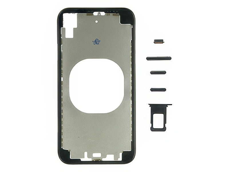 Frame in metallo +Tasti Laterali + Sportellino Sim senza logo Nero per Apple iPhone Xr