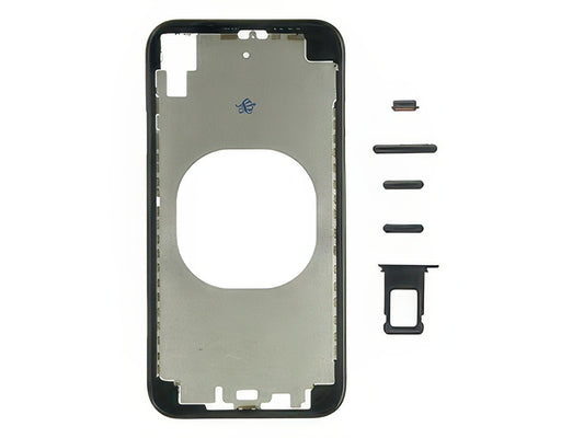Frame in metallo +Tasti Laterali + Sportellino Sim senza logo Nero per Apple iPhone Xr