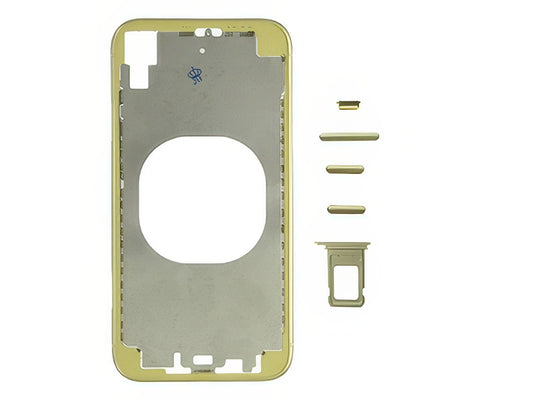 Frame in metallo +Tasti Laterali + Sportellino Sim senza logo Oro per Apple iPhone Xr