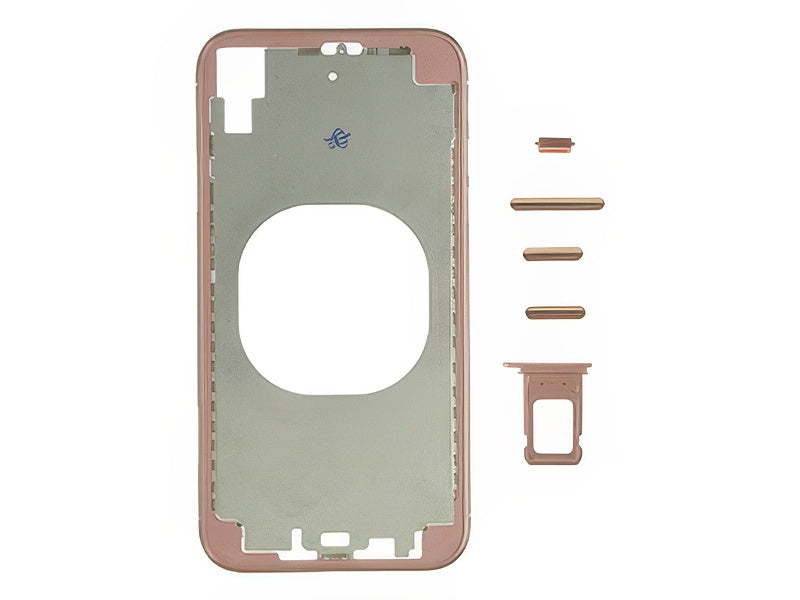 Frame in metallo +Tasti Laterali + Sportellino Sim senza logo Rosa per Apple iPhone Xr