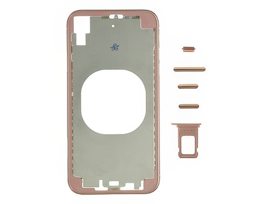 Frame in metallo +Tasti Laterali + Sportellino Sim senza logo Rosa per Apple iPhone Xr
