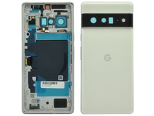 Cover Batteria + Vetrino Camera + Tasti Laterali Cloudy White per Google Pixel 6 Pro