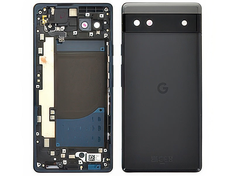 Cover Batteria + Vetrino Camera + Tasti Laterali Nero per Google Pixel 6a