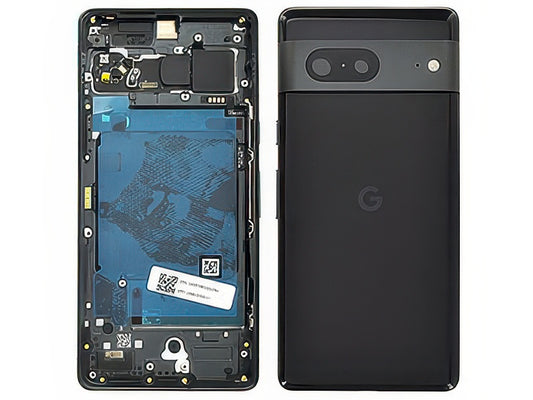Cover Batteria + Vetrino Camera + Tasti Laterali Nero per Google Pixel 7