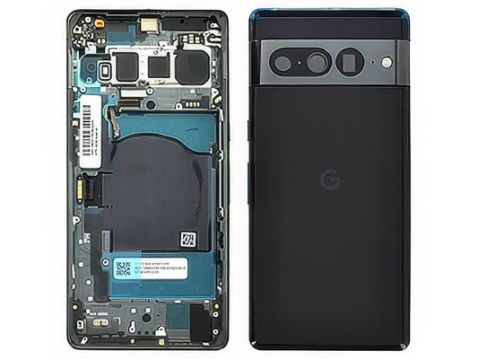 Cover Batteria + Vetrino Camera + Tasti Laterali Nero per Google Pixel 7 Pro