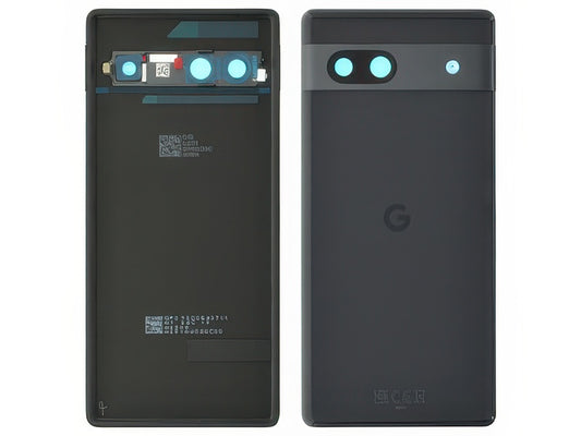 Cover Batteria + Vetrino Camera + Adesivi Nero per Google Pixel 7a 5G