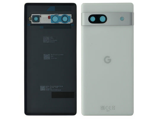 Cover Batteria + Vetrino Camera + Adesivi Bianco per Google Pixel 7a 5G