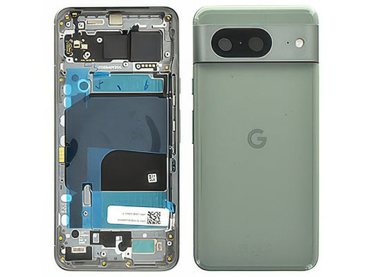 Cover Batteria + Frame + Vetrino Camera + Tasti Laterali Grigio per Google Pixel 8 5G