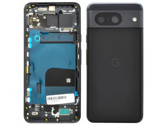 Cover Batteria + Vetrino Camera + Tasti Laterali Nero per Google Pixel 8 5G
