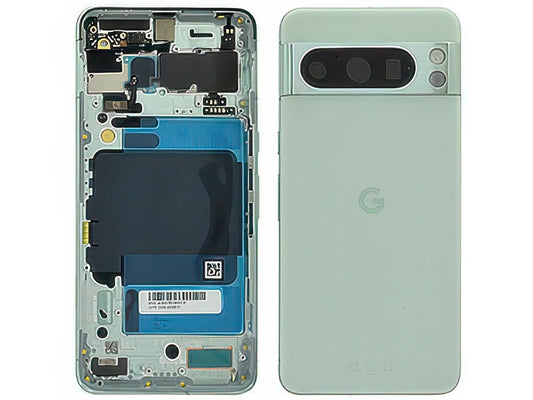 Cover Batteria + Vetrino Camera + Tasti Laterali Mint Green per Google Pixel 8 Pro 5G