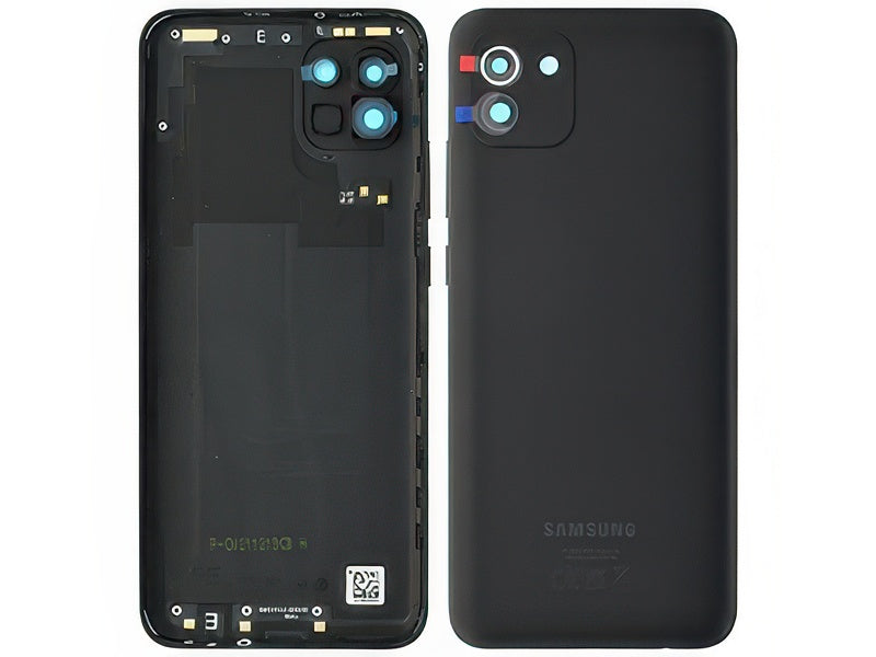 Cover Batteria + Tasti Laterali + Vetrino Camera Nero per Samsung SM-A035 Galaxy A03