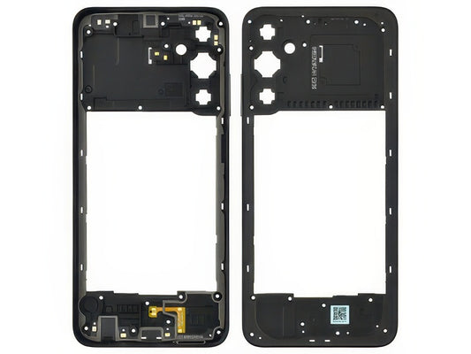 Guscio frontale + Frame Supporto Lcd + Antenna NFC + Tasto Volume Nero per Samsung SM-A057 Galaxy A05s