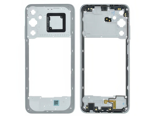 Guscio frontale + Frame Supporto Lcd + Antenna NFC + Tasto Volume Argento per Samsung SM-A057 Galaxy A05s