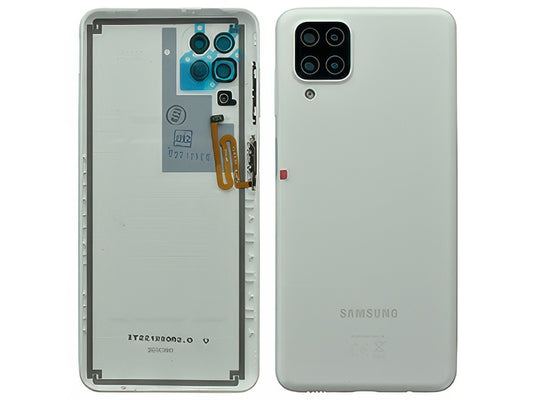 Cover Batteria + Vetrino Camera + Tasti Laterali Bianco per Samsung SM-A125 Galaxy A12