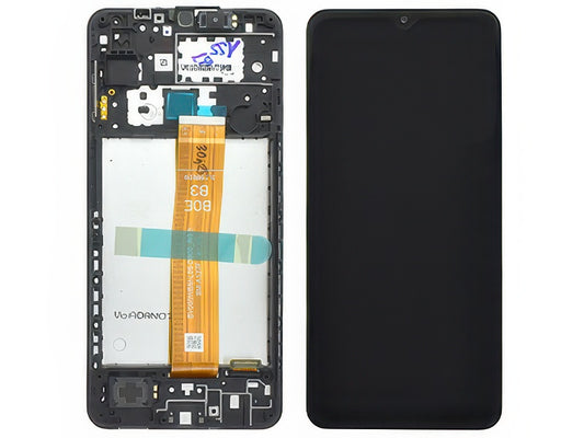 Lcd + Touchscreen + Frame + Suoneria + Altoparlante Nero per Samsung SM-A127 Galaxy A12