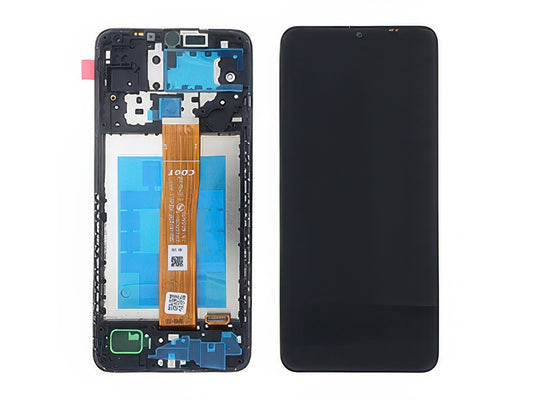 Display Lcd Rigenerato Nero con Frame Qualità Premium per Samsung SM-A127 Galaxy A12