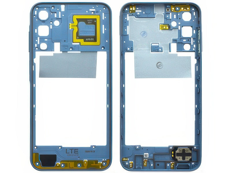 Guscio frontale + Frame Supporto Lcd + Antenna NFC + Tasto Volume Blu per Samsung SM-A155 Galaxy A15 4G