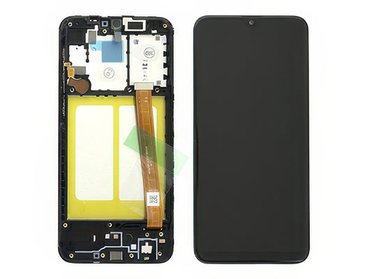 Lcd + Touchscreen + Frame Nero per Samsung SM-A202 Galaxy A20e
