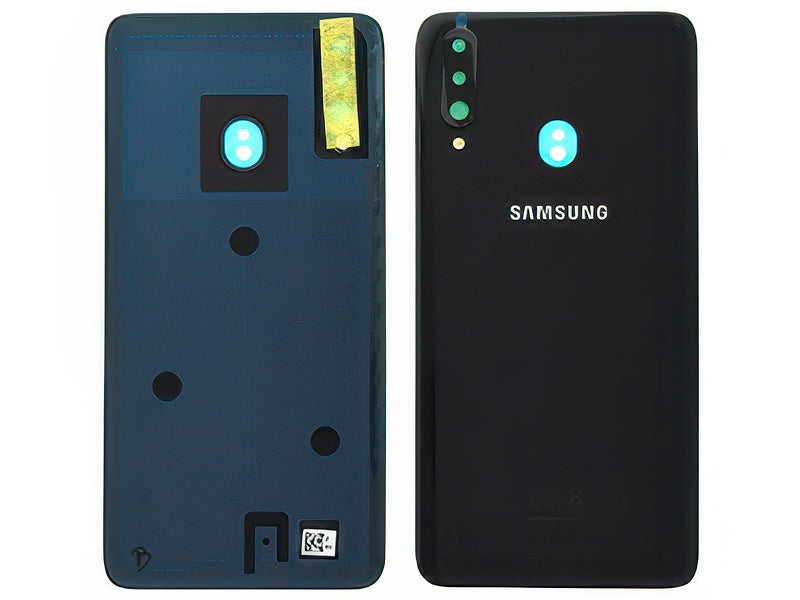 Cover Batteria + Vetrino Camera Nero per Samsung SM-A207 Galaxy A20s
