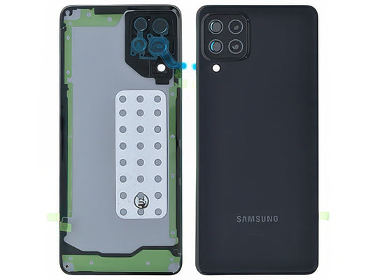 Cover Batteria + Vetrino Camera + Adesivi Nero per Samsung SM-A225 Galaxy A22