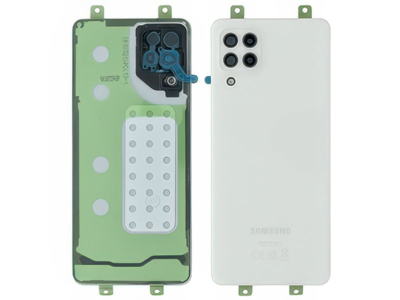 Cover Batteria + Vetrino Camera + Adesivi Bianco per Samsung SM-A225 Galaxy A22