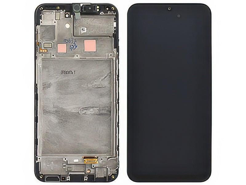 Lcd + Touch Screen + Frame + Switch Tasti Volume Nero per Samsung SM-A245 Galaxy A24