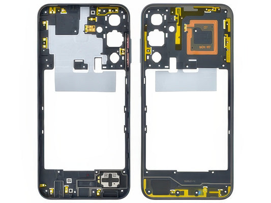 Guscio frontale + Frame Supporto Lcd + Antenna NFC + Tasto Volume Nero per Samsung SM-A256 Galaxy A25 5G