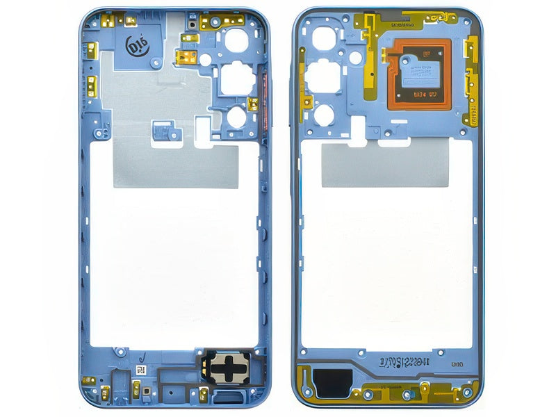 Guscio frontale + Frame Supporto Lcd + Antenna NFC + Tasto Volume Blu per Samsung SM-A256 Galaxy A25 5G