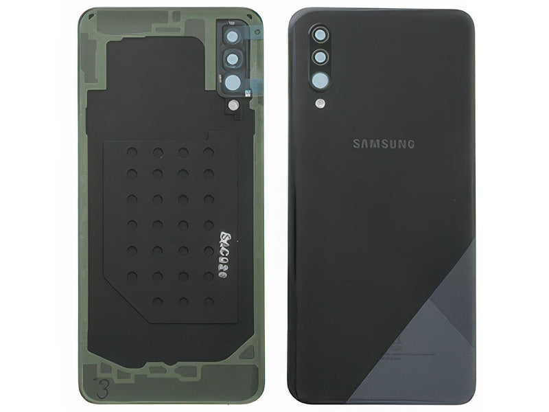 Cover Batteria + Vetrino Camera + Adesivo Nero per Samsung SM-A307 Galaxy A30s