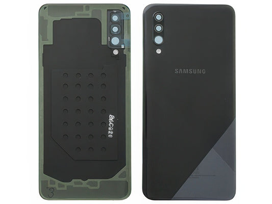 Cover Batteria + Vetrino Camera + Adesivo Nero per Samsung SM-A307 Galaxy A30s