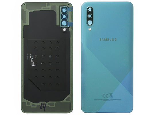 Cover Batteria + Vetrino Camera + Adesivo Verde per Samsung SM-A307 Galaxy A30s