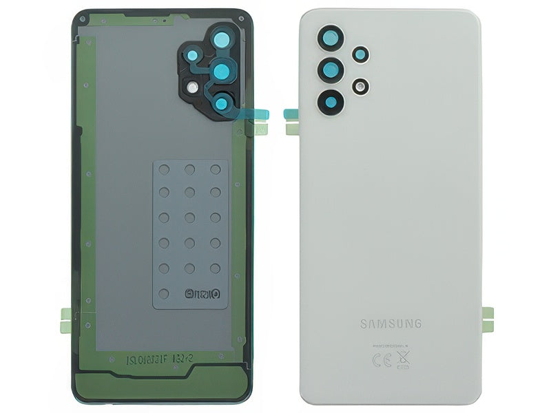 Cover Batteria + Cover Camera completo + Adesivi Awesome White per Samsung SM-A325 Galaxy A32