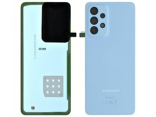 Cover Batteria + Vetrino Camera + Adesivi Awesome Blue per Samsung SM-A336 Galaxy A33 5G