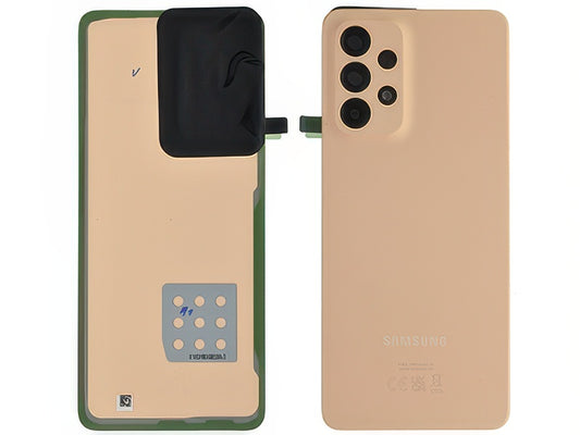 Cover Batteria + Vetrino Camera + Adesivi Awesome Peach per Samsung SM-A336 Galaxy A33 5G