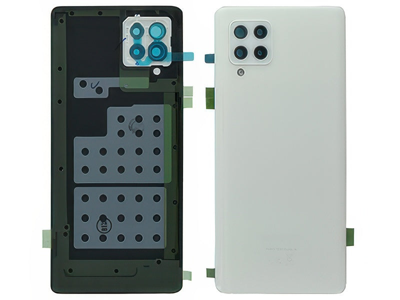 Cover Batteria + Vetrino Camera + Adesivi Bianco per Samsung SM-A426 Galaxy A42 5G