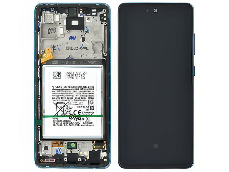 Lcd + Touchscreen + Frame + Batteria + Tasti Laterali Awesome Blue per Samsung SM-A526 Galaxy A52 5G