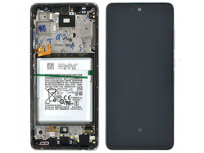 Lcd + Touchscreen + Frame + Batteria + Tasti Laterali Awesome White per Samsung SM-A525 Galaxy A52