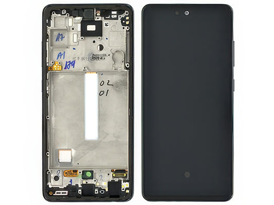 Lcd + Touchscreen + Frame + Tasti Laterali Awesome Black per Samsung SM-A525 Galaxy A52