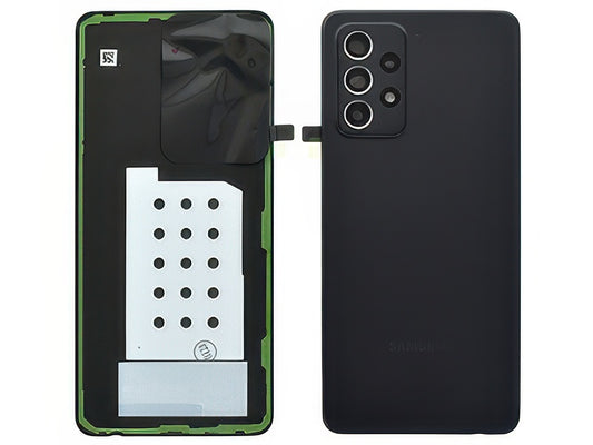 Cover Batteria + Cover Camera completo + Adesivi Awesome Black per Samsung SM-A525 Galaxy A52