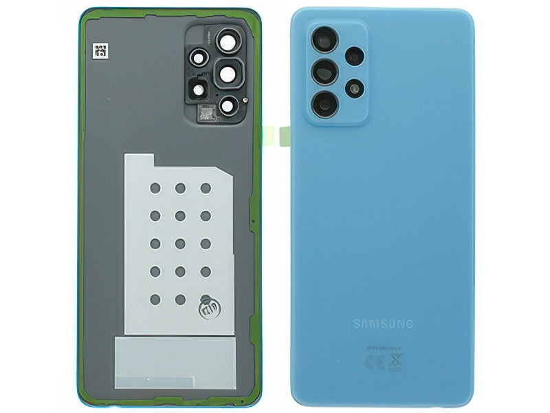Cover Batteria + Cover Camera completo + Adesivi Awesome Blue per Samsung SM-A525 Galaxy A52