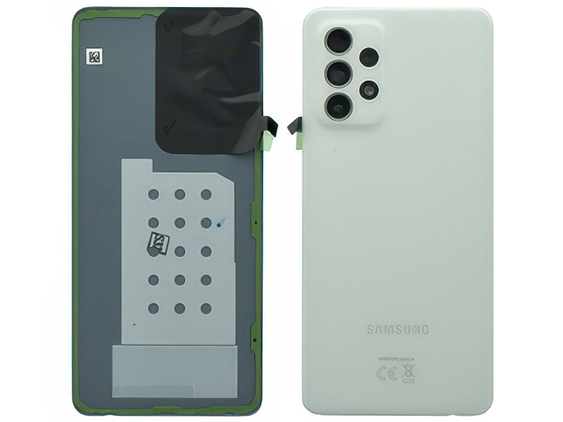 Cover Batteria + Cover Camera completo + Adesivi Awesome White per Samsung SM-A526 Galaxy A52 5G