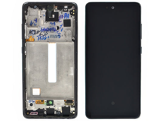 Lcd + Touchscreen + Frame + Tasti Laterali Awesome Black per Samsung SM-A528 Galaxy A52s 5G