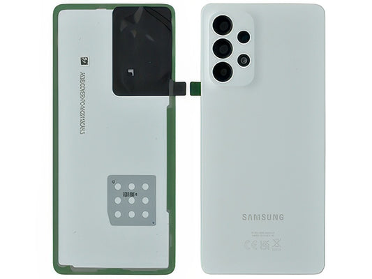 Cover Batteria + Vetrino Camera + Adesivi Awesome White per Samsung SM-A536 Galaxy A53 5G