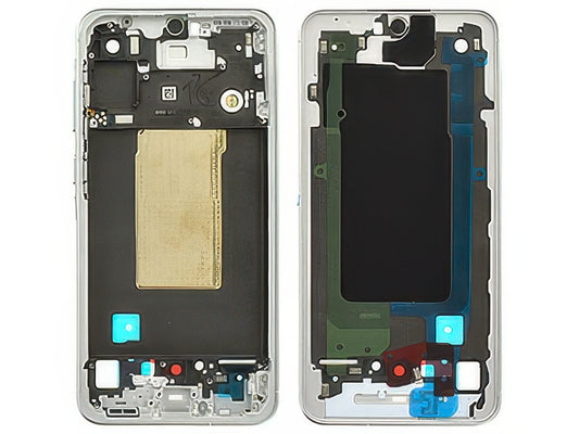 Guscio frontale + Frame Supporto LCD e Touchscreen + Tasti Laterali Grigio Chiaro per Samsung SM-A566 Galaxy A56 5G
