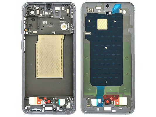 Guscio frontale + Frame Supporto LCD e Touchscreen + Tasti Laterali Awesome Gray per Samsung SM-A576 Galaxy A57 5G