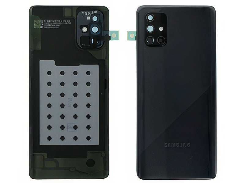 Cover Batteria + Vetrino Camera + Adesivi Prism Crush Black per Samsung SM-A715 Galaxy A71